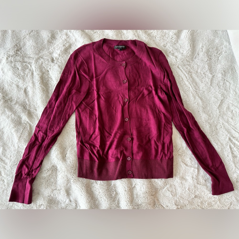 Maroon button down Banana Republic sweater